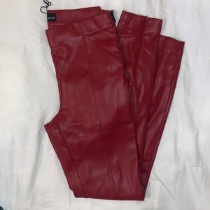 Zara faux red leather pants